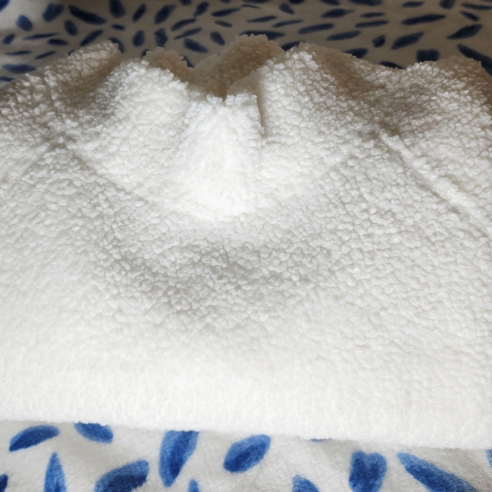 Haven Well Within Off White Cowl Neck Sweater Plush Texture
